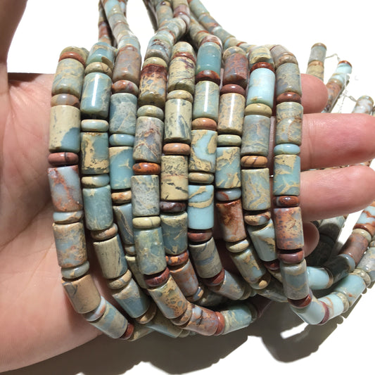 Impression Jasper Tube Beads 6x10mm 8x12mm 10x14mm 15''