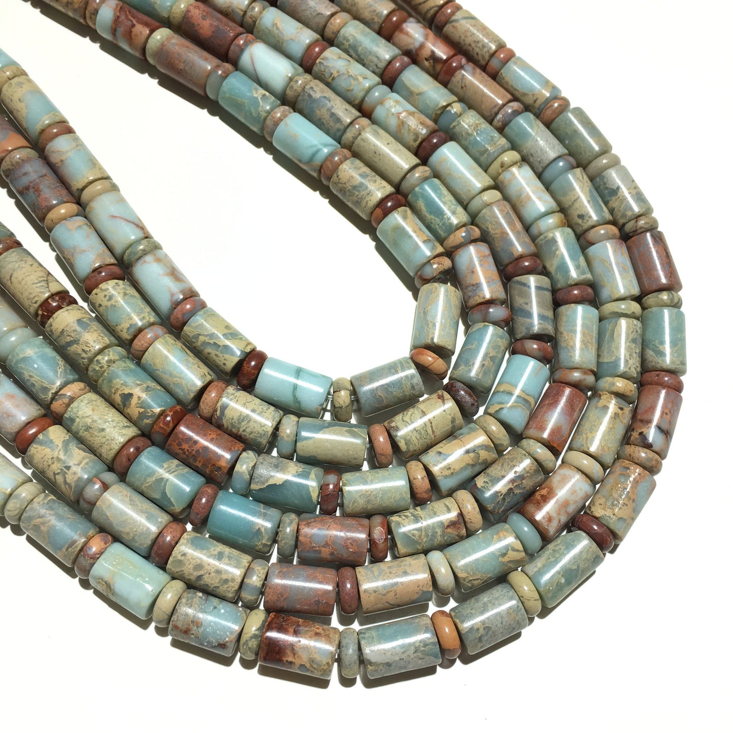 Impression Jasper Tube Beads 6x10mm 8x12mm 10x14mm 15''