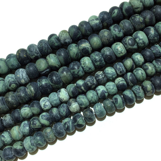 Kambaba Jasper Rondelle Matte Beads 4x6mm 5x8mm 15''