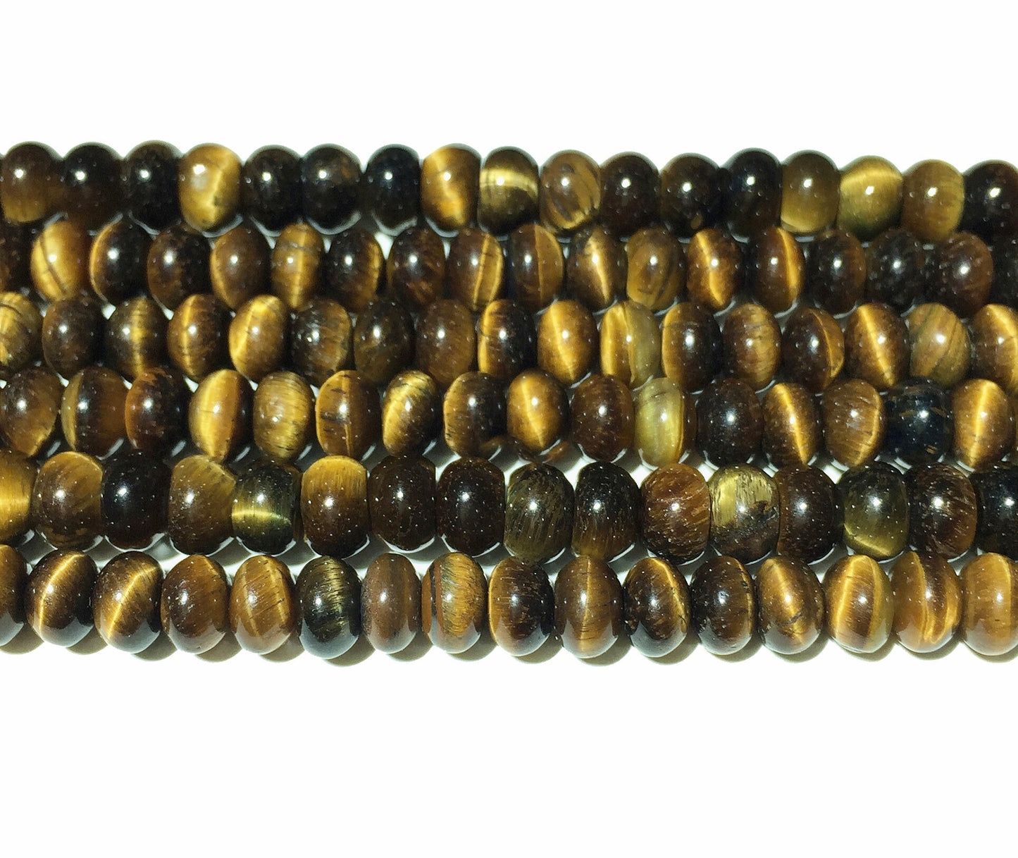 Yellow Tiger Eye Rondelle Beads Natural Gemstone Beads 4x6mm 5x8mm 15''