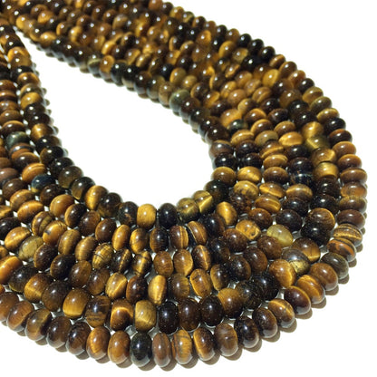 Yellow Tiger Eye Rondelle Beads Natural Gemstone Beads 4x6mm 5x8mm 15''