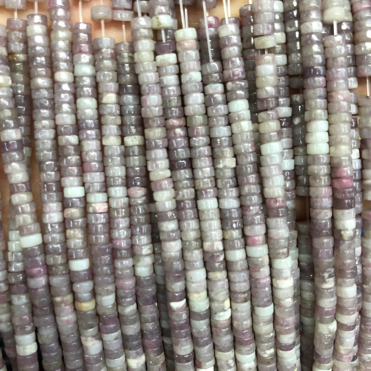 2x4mm Lepidolite Rondelle Beads