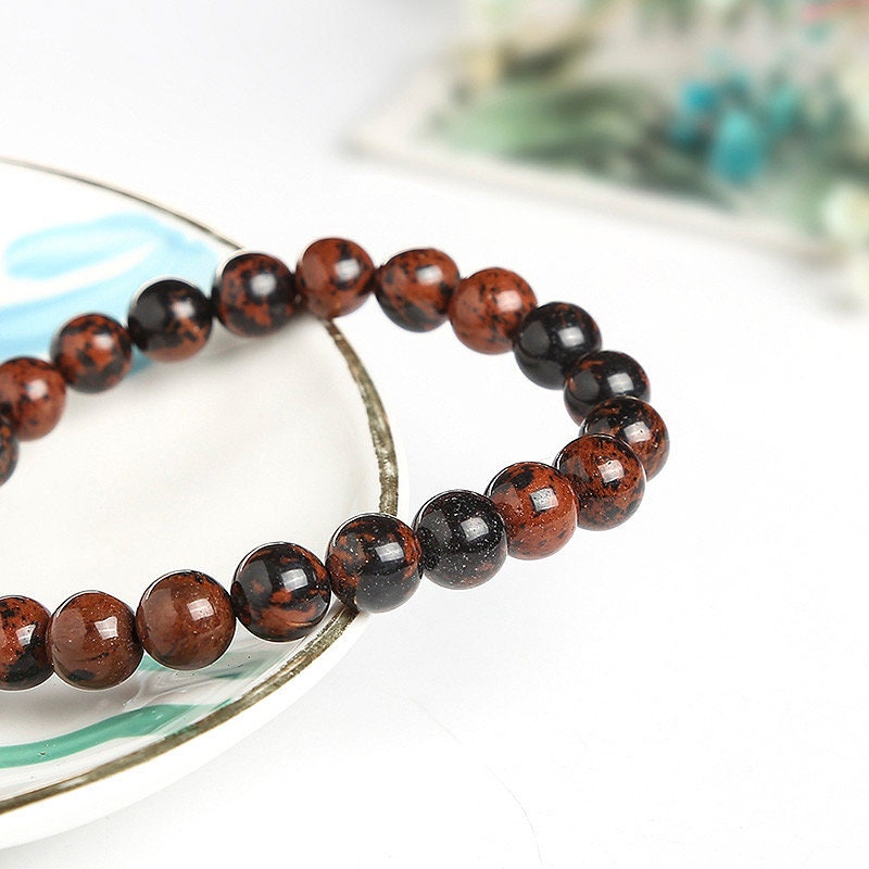 Brown Mahogany Obsidian Bracelet 8''