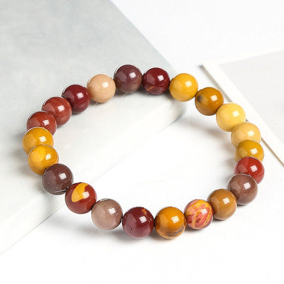 Mookaite Jasper Beads Bracelet Natural Stone Beads Bracelet 4mm 6mm 8mm 10mm 12mm 8''