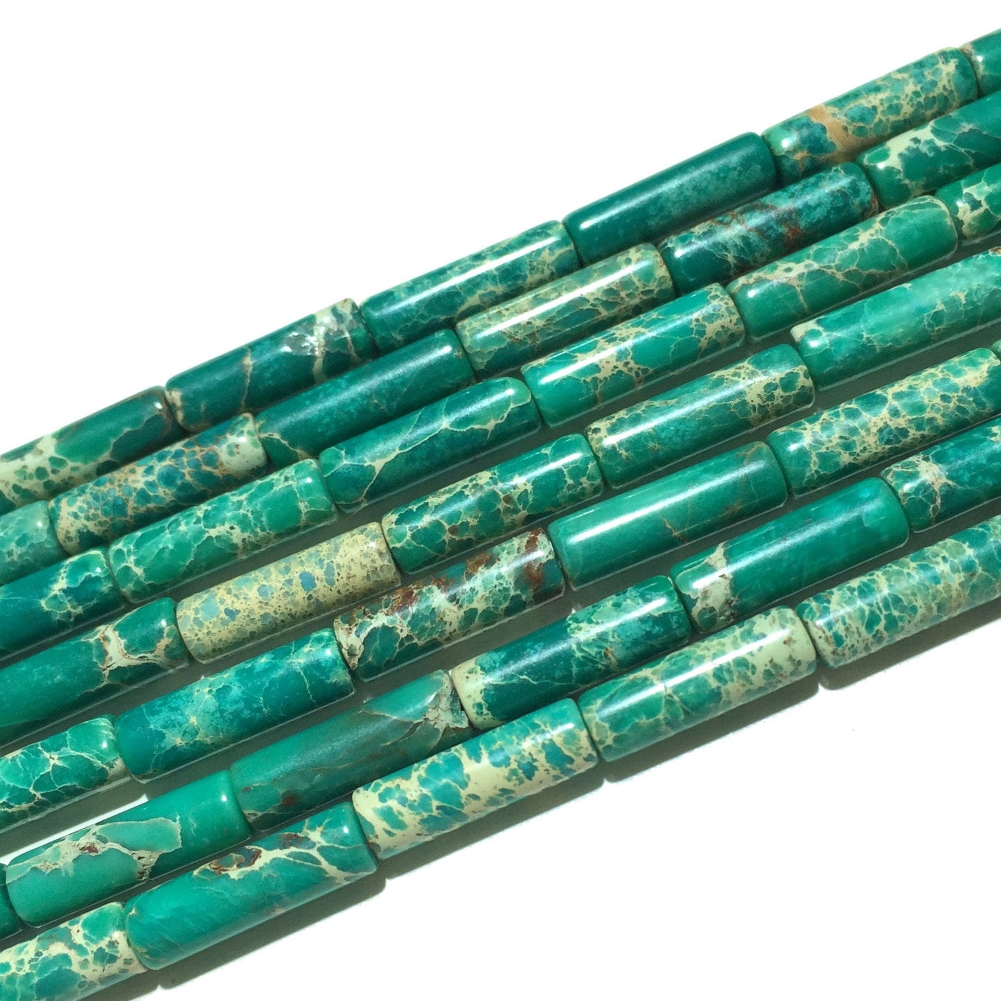 4x13mm Impression Jasper Tube Beads 15''