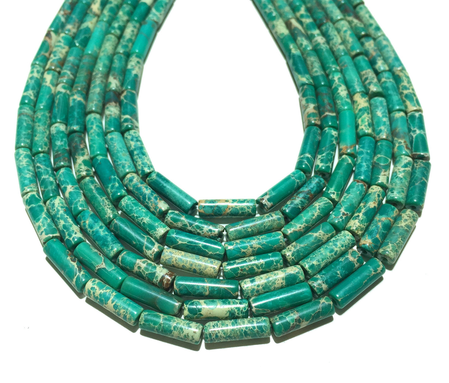 4x13mm Impression Jasper Tube Beads 15''