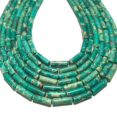 4x13mm Impression Jasper Tube Beads 15''