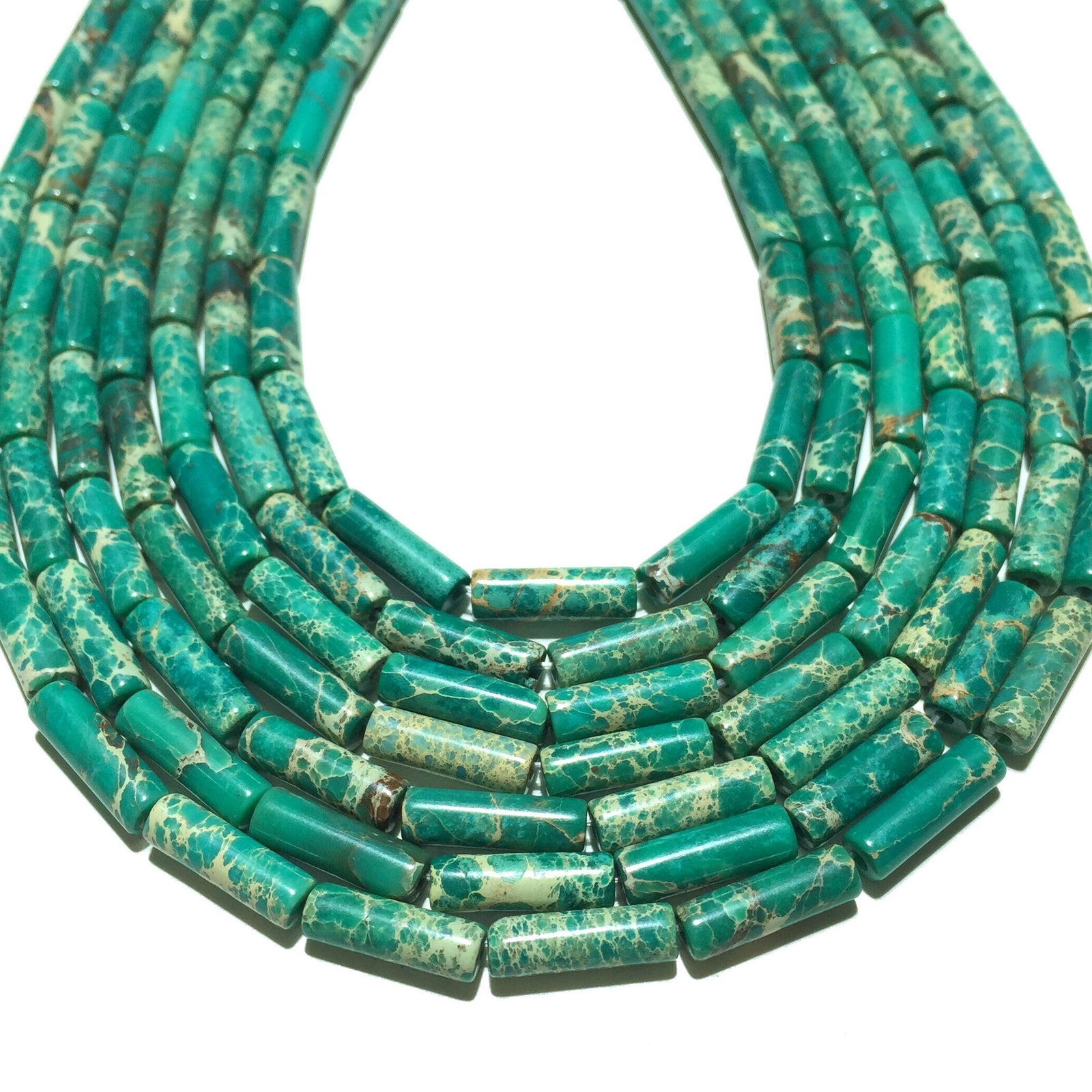 Impression Jasper Tube Beads 4x13mm 15''