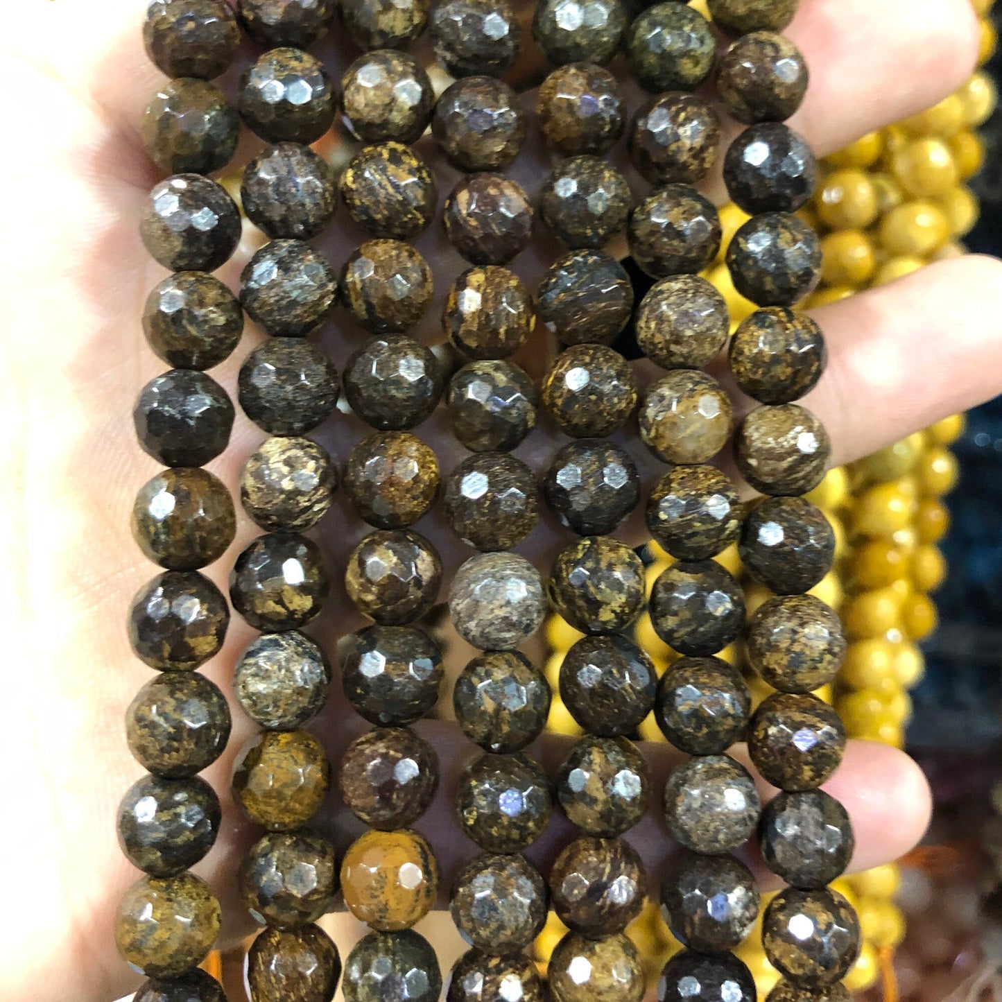Bronzite Faceted Beads 4mm 6mm 8mm 10mm 12mm