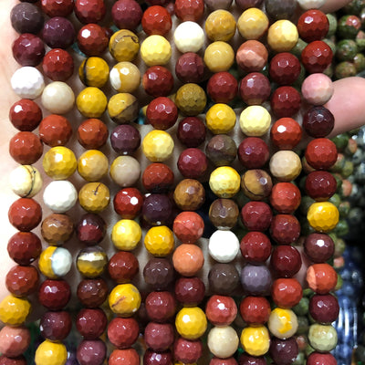 Mookaite Jasper Faceted Beads  4mm 6mm 8mm 10mm 12mm 15''