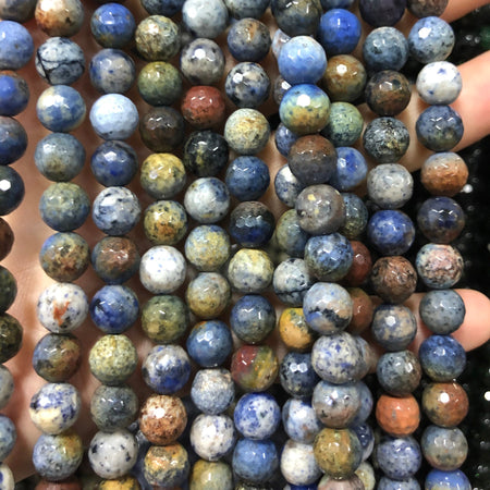 Regnbue Dumortierit Facetperler 8mm 15''