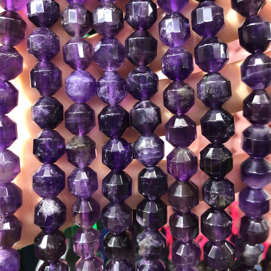 Amethyst Faceted Beads Natural Gemstone Beads 6mm 8mm 10mm 15''