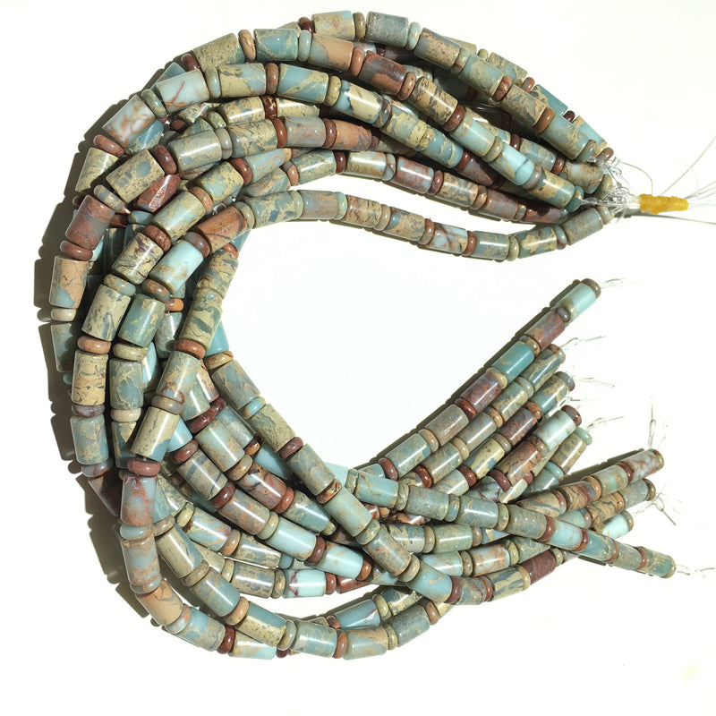 Impression Jasper Tube Beads 6x10mm 8x12mm 10x14mm 15''
