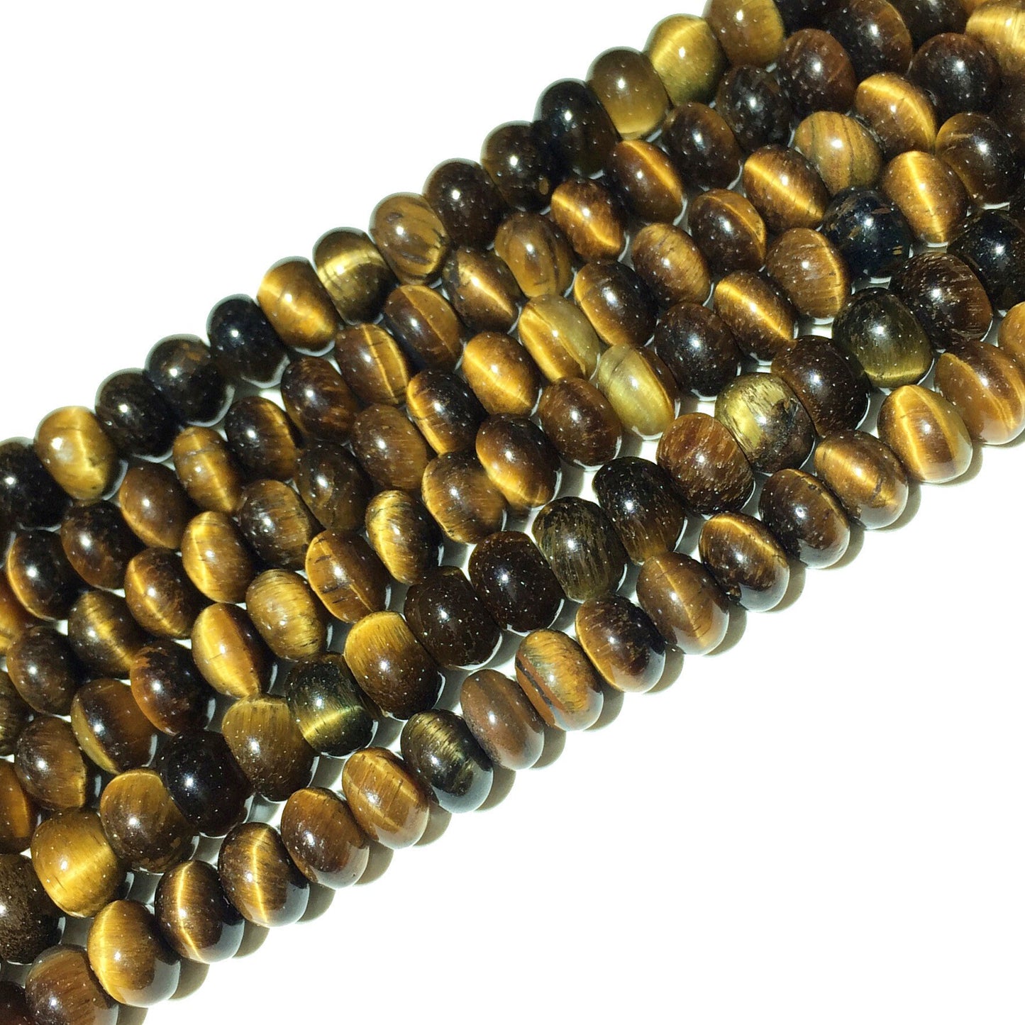 Yellow Tiger Eye Rondelle Beads Natural Gemstone Beads 4x6mm 5x8mm 15''