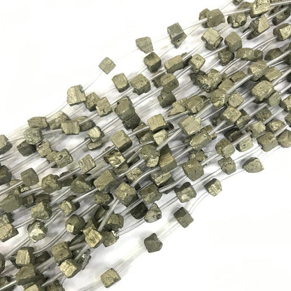 Pyrite Cube Nugget Beads 8-13mm 18pcs