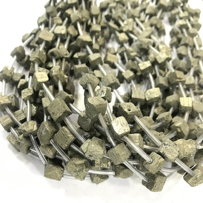 Pyrite Cube Nugget Beads 8-13mm 18pcs