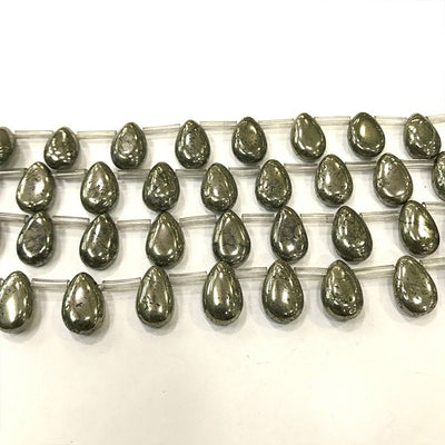 Pyrite Teardrop Beads Natural Gemstone Beads Loose Stone Beads 6x9mm 8x12mm 10x14mm 12x16mm 13x18mm 15x20mm