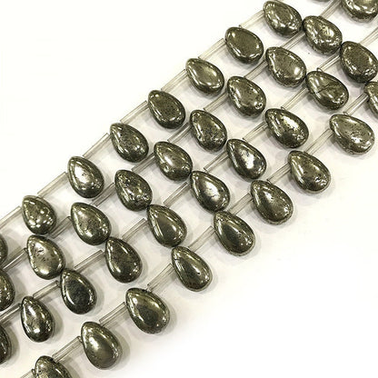 Pyrite Teardrop Beads Natural Gemstone Beads Loose Stone Beads 6x9mm 8x12mm 10x14mm 12x16mm 13x18mm 15x20mm