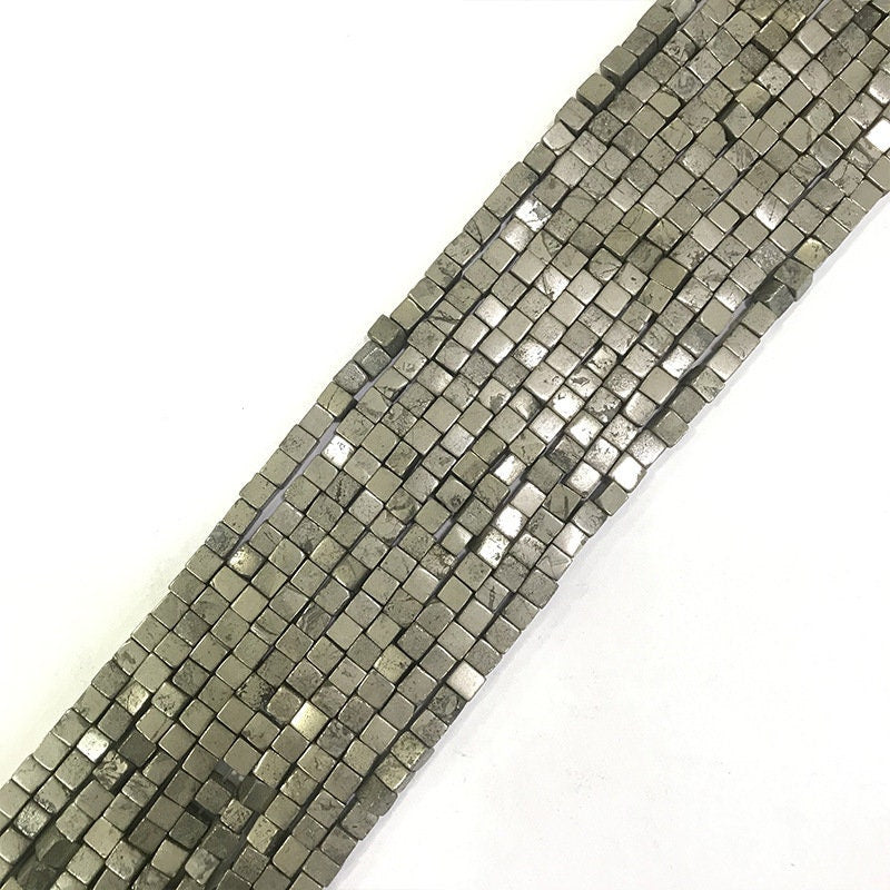Pyrite Cube Beads 3mm 4mm 6mm 8mm 10mm 15''