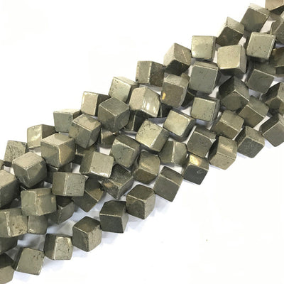 Pyrite Cube Beads 6mm 8mm 10mm 15''