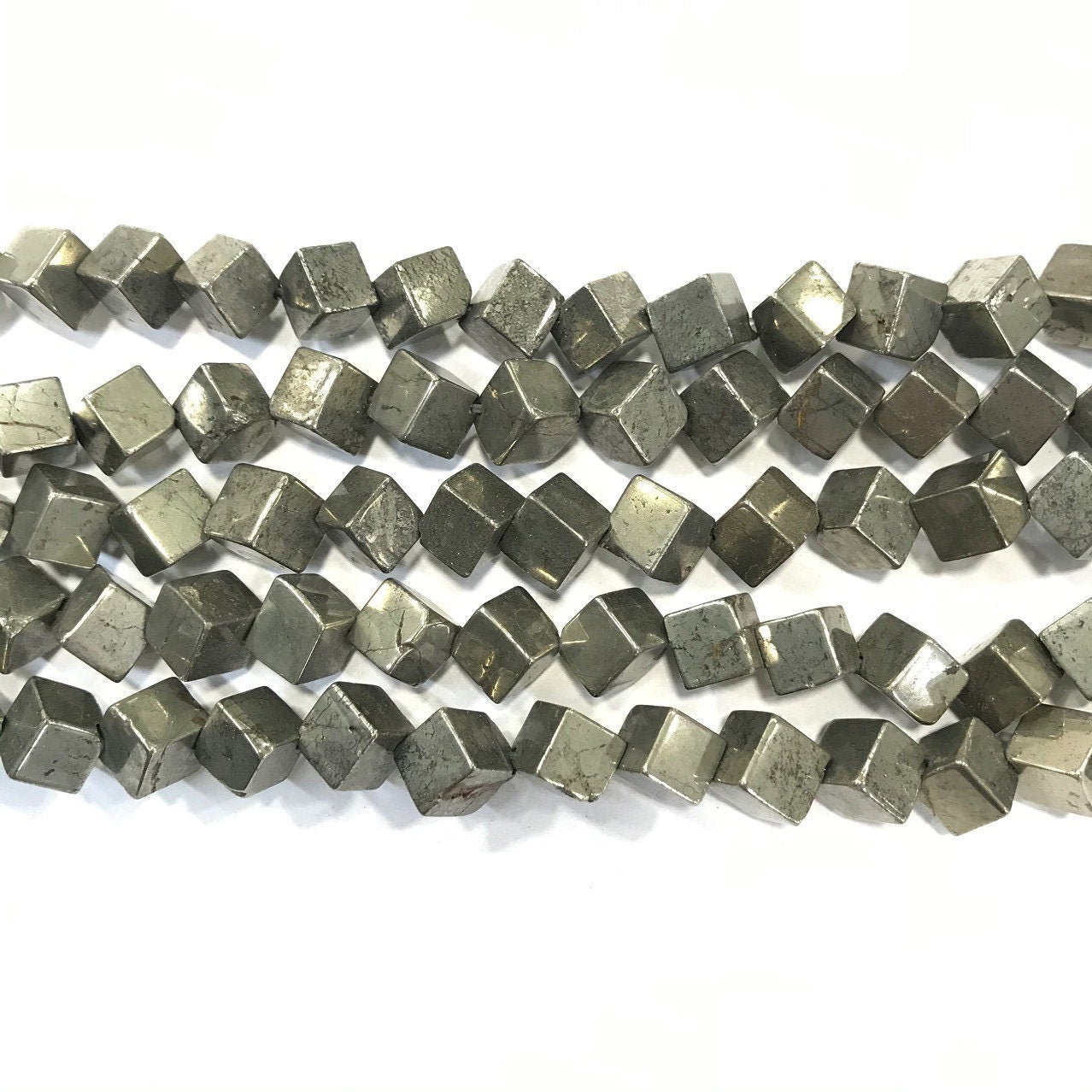 Pyrite Cube Beads 6mm 8mm 10mm 15''