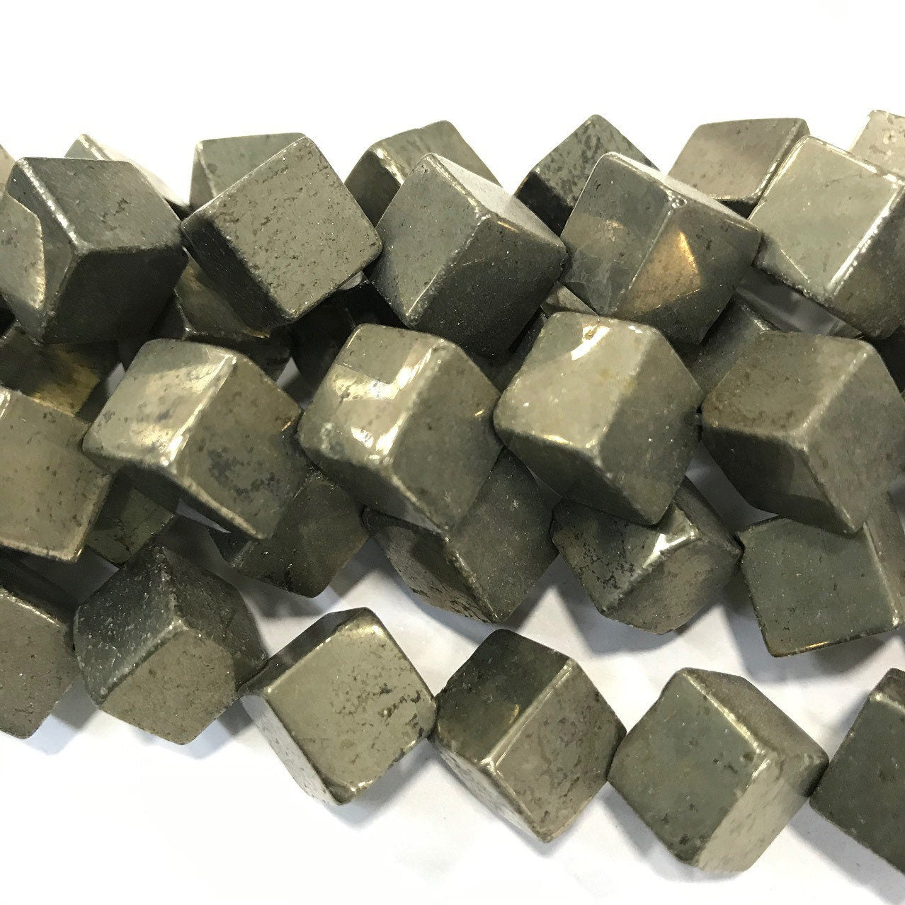 Pyrite Cube Beads 6mm 8mm 10mm 15''