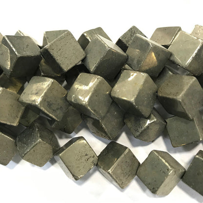 Pyrite Cube Beads 6mm 8mm 10mm 15''