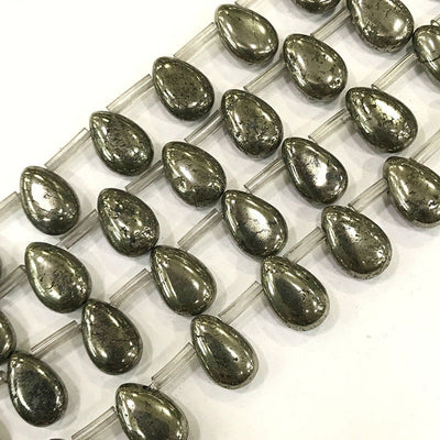 Pyrite Teardrop Beads Natural Gemstone Beads Loose Stone Beads 6x9mm 8x12mm 10x14mm 12x16mm 13x18mm 15x20mm