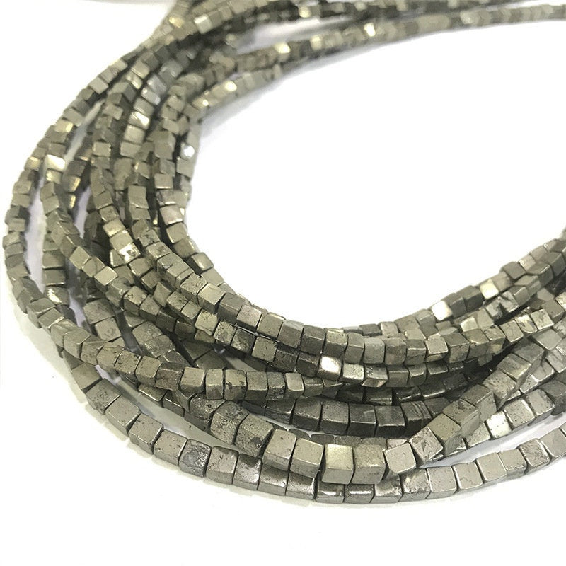 Pyrite Cube Beads 3mm 4mm 6mm 8mm 10mm 15''