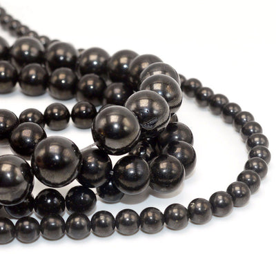 Black Jet Beads 4mm 6mm 8mm 10mm 12mm 15''