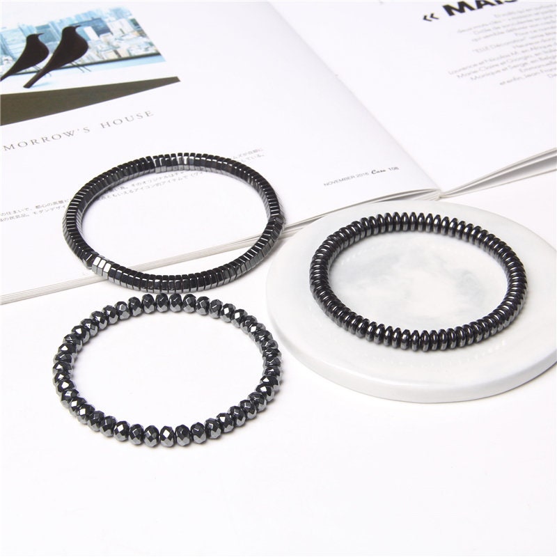 Bracelet en pierre d'hématite 6 mm 8''