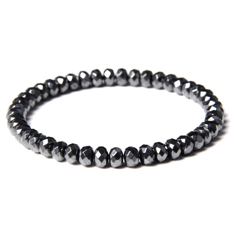Bracelet en pierre d'hématite 6 mm 8''