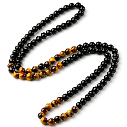 Onyx Necklace Tiger Eye Necklace 8mm 30'' 34''