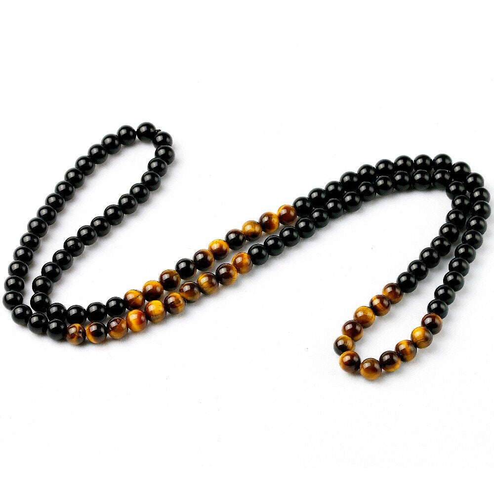 Onyx Necklace Tiger Eye Necklace 8mm 30'' 34''