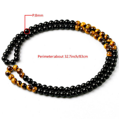 Onyx Necklace Tiger Eye Necklace 8mm 30'' 34''