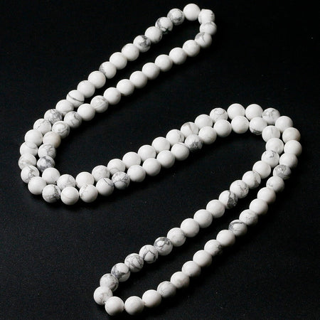Mala Necklace Howlite Necklace 8mm 30''