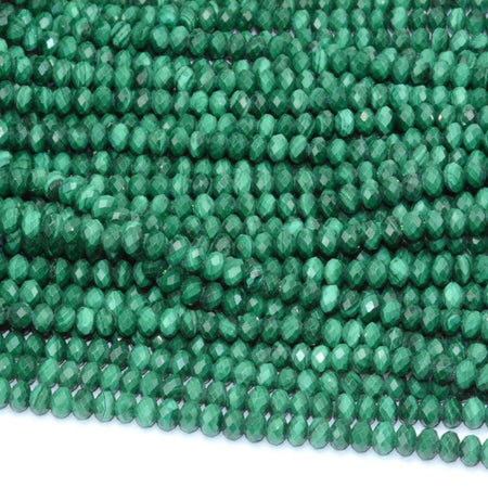 Perles à facettes en malachite 2,5-3x3-4mm 15''
