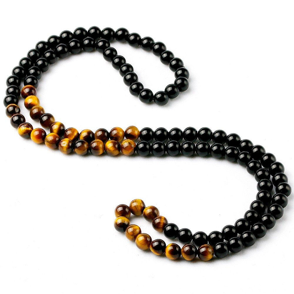 Onyx Necklace Tiger Eye Necklace 8mm 30'' 34''
