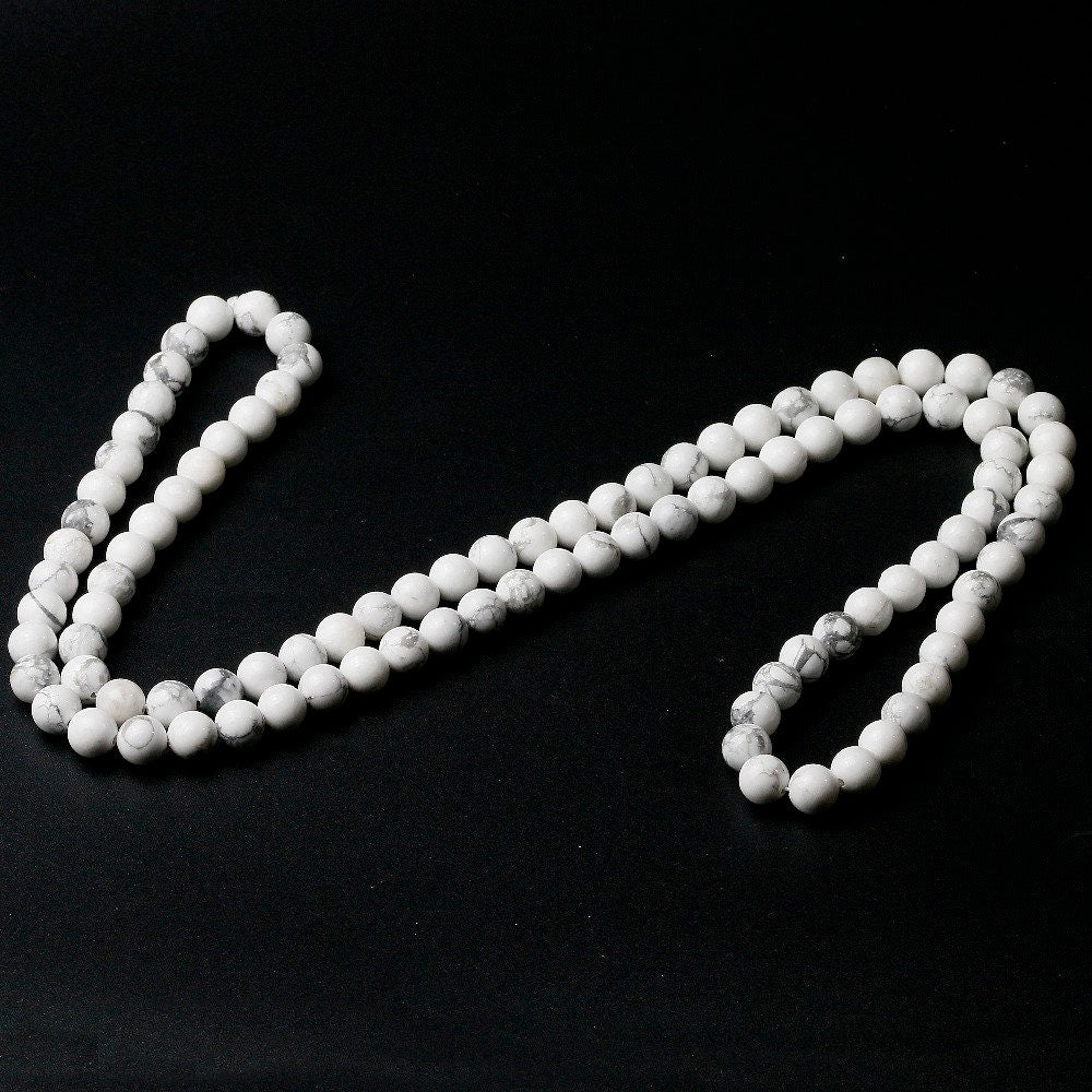 Mala Necklace Howlite Necklace 8mm 30''