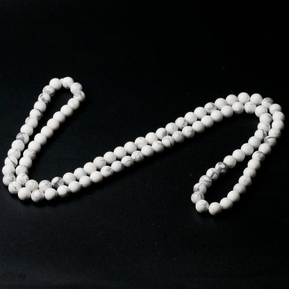 Mala Necklace Howlite Necklace 8mm 30''