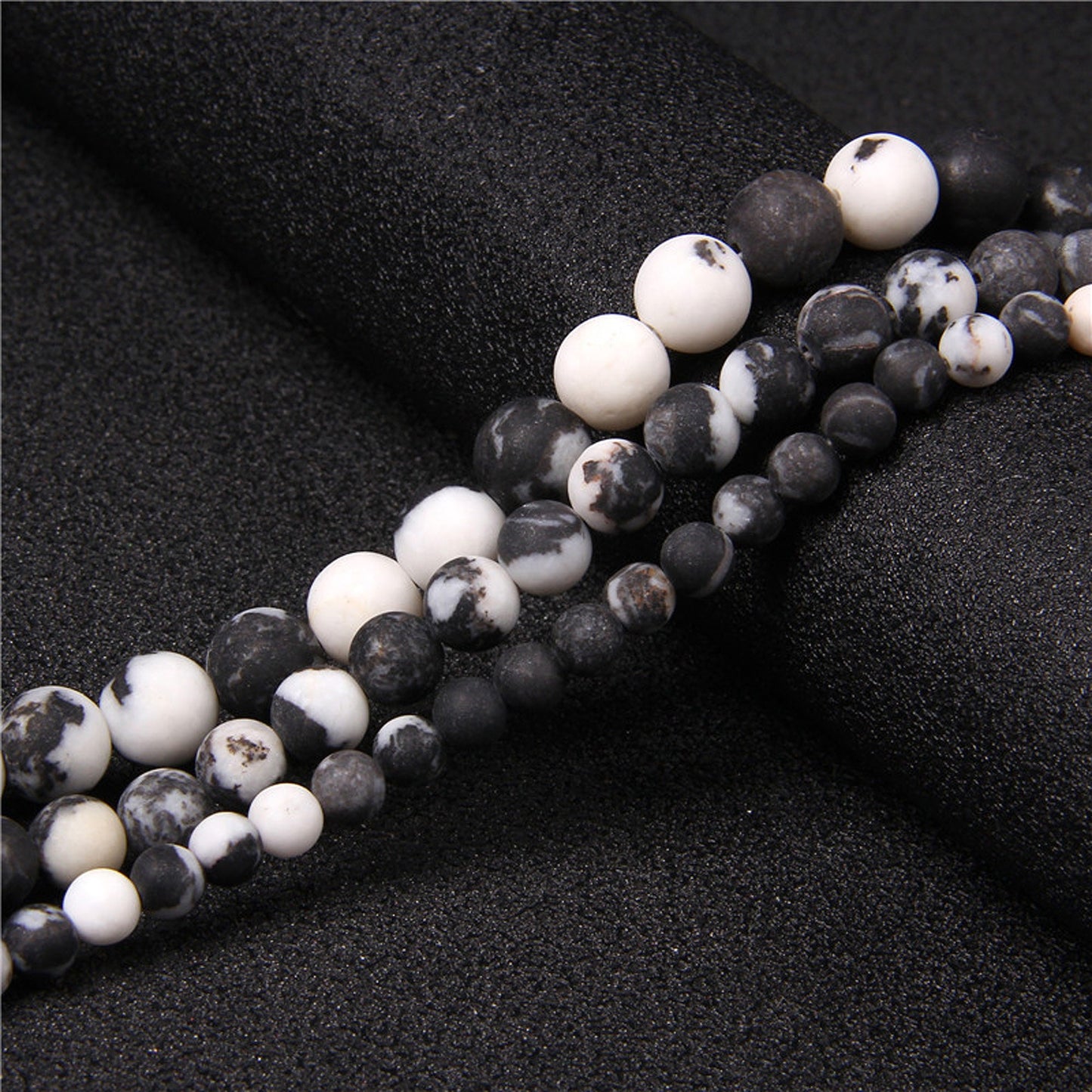 Black White Zebra Jasper Matte Beads 4mm 6mm 8mm 10mm 12mm 15''