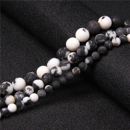 Black White Zebra Jasper Matte Beads 4mm 6mm 8mm 10mm 12mm 15''
