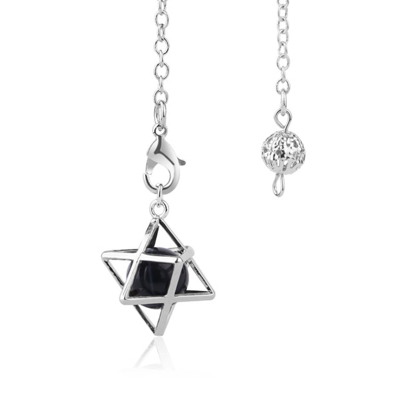 Merkaba pendul, naturlig ædelsten, pendulkæder, Reiki kvarts vedhængskæder 7''