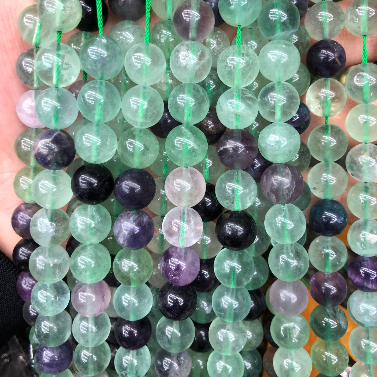 Purple Green Fluorite Stone Beads  4mm 6mm 8mm 10mm 15''