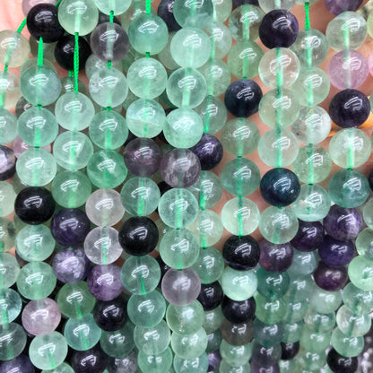 Purple Green Fluorite Stone Beads  4mm 6mm 8mm 10mm 15''