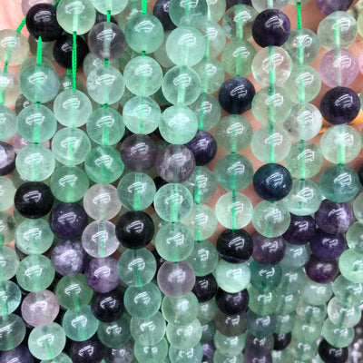 Purple Green Fluorite Stone Beads  4mm 6mm 8mm 10mm 15''