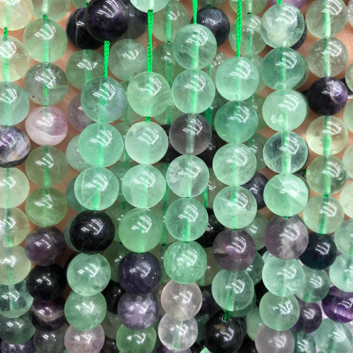 Purple Green Fluorite Stone Beads  4mm 6mm 8mm 10mm 15''