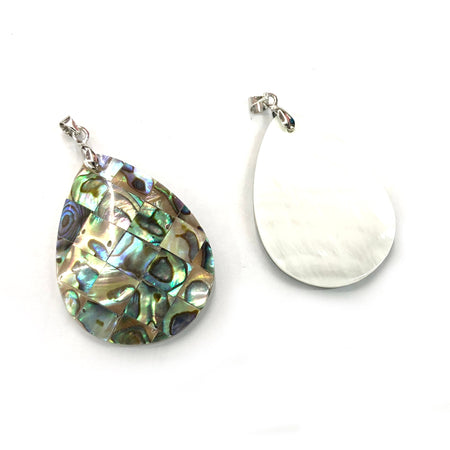 Collier pendentif en coquillage d'ormeau Collier pendentif en forme de larme 18''