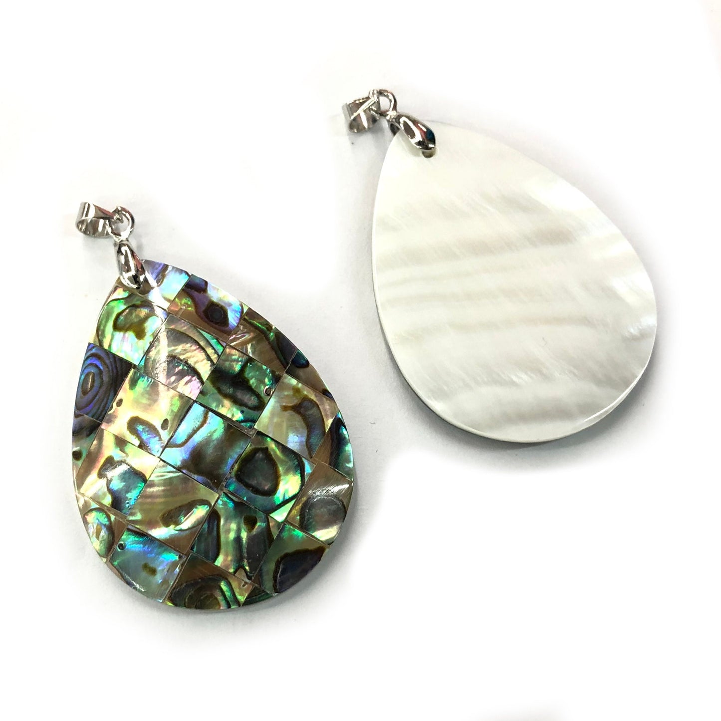 Abalone Shell Pendant Necklace Teardrop Pendant Necklace 18''