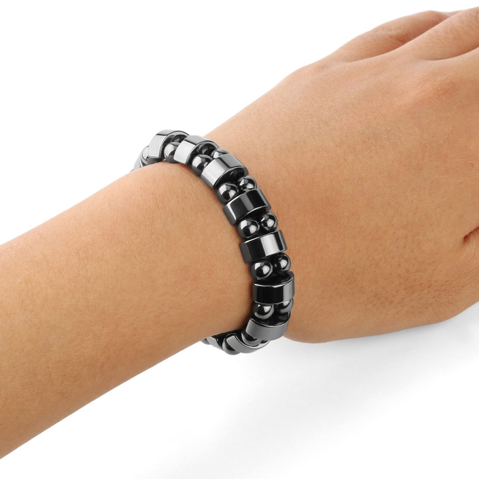 Magnetic Hematite Stone Bracelet Bangles 7''